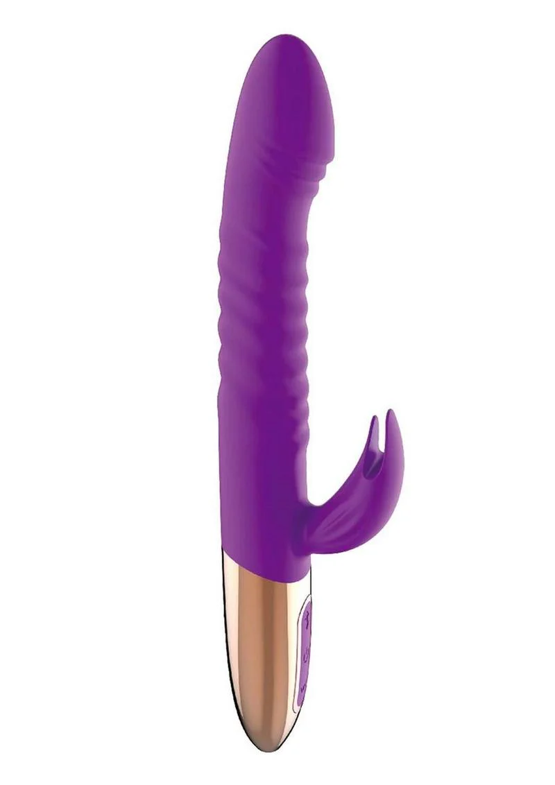 Goddess Thrusting Delight Rechargeable Silicone Dual Stimulating Vibrator - Image 2