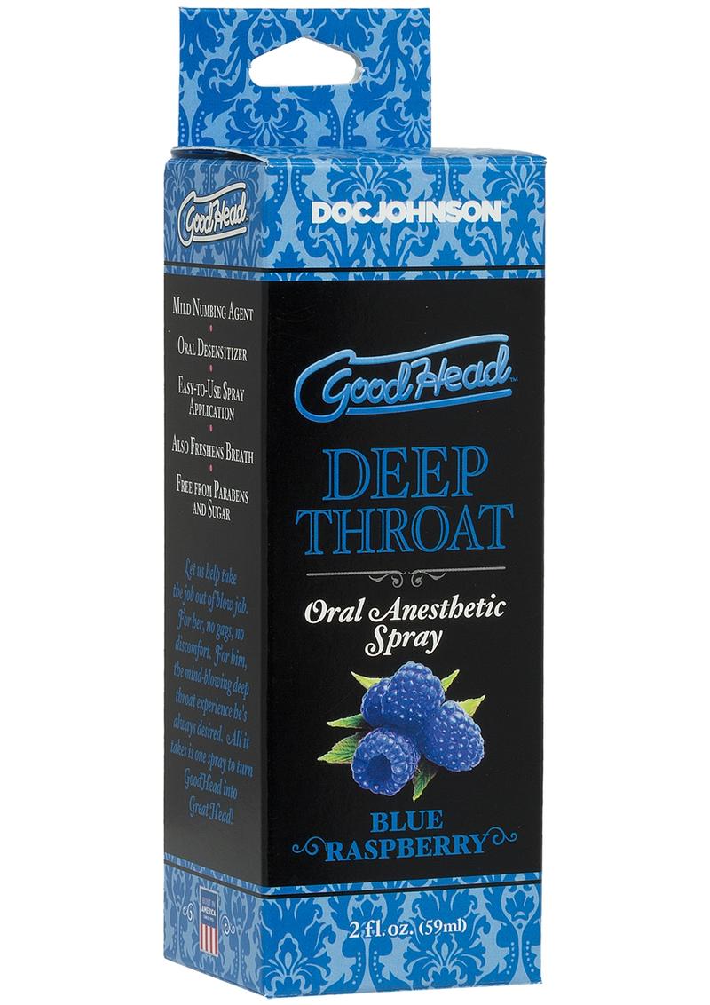 Goodhead Deep Throat Oral Anesthetic Spray Blue Raspberry - Image 2