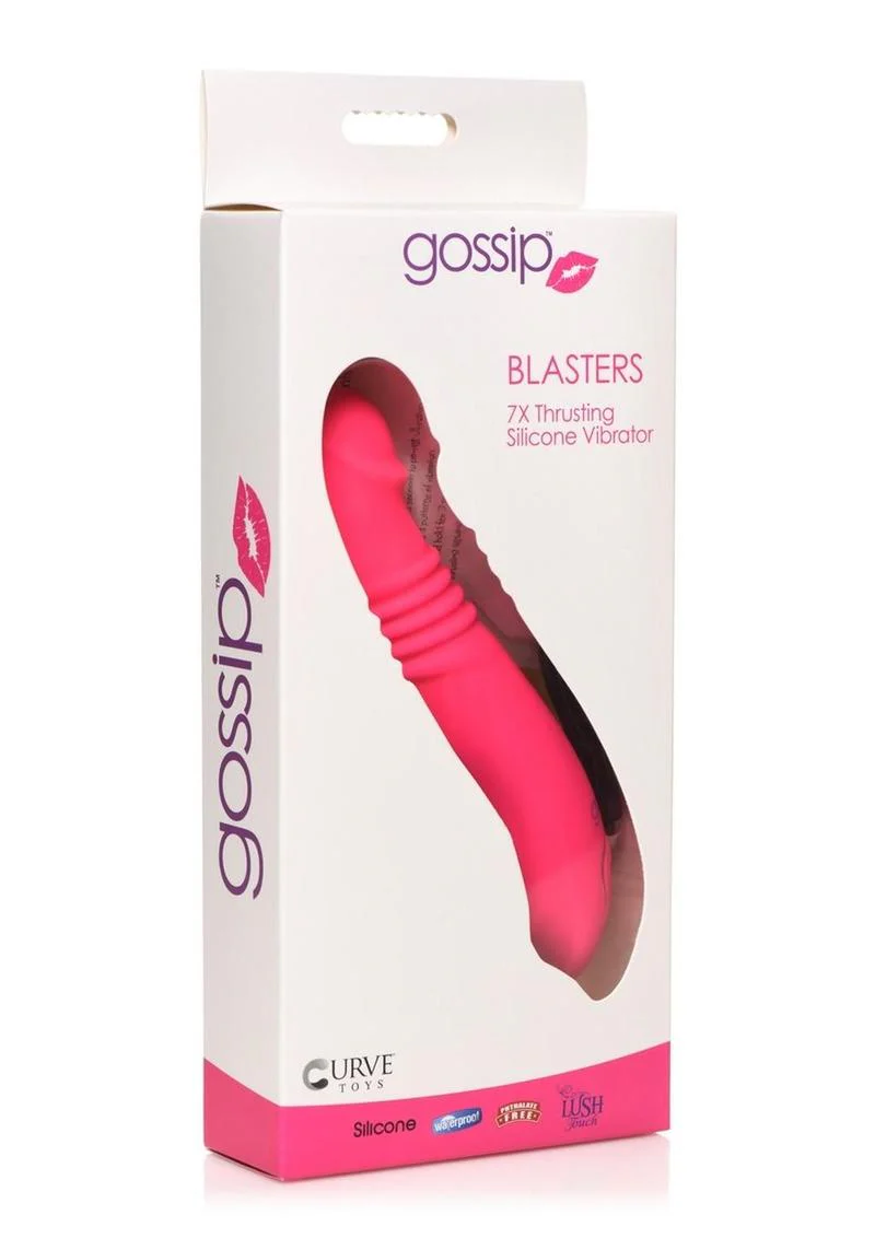 Gossip Blasters 10x Rechargeable Silicone Thrusting Vibrator - Image 2