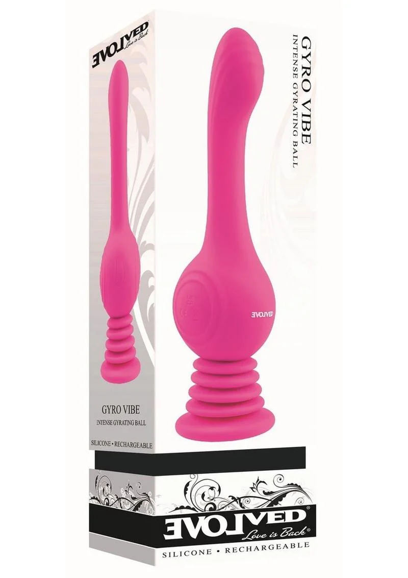 Gyro Vibe Rechargeable Silicone Vibrator with Suction Cup - Image 2