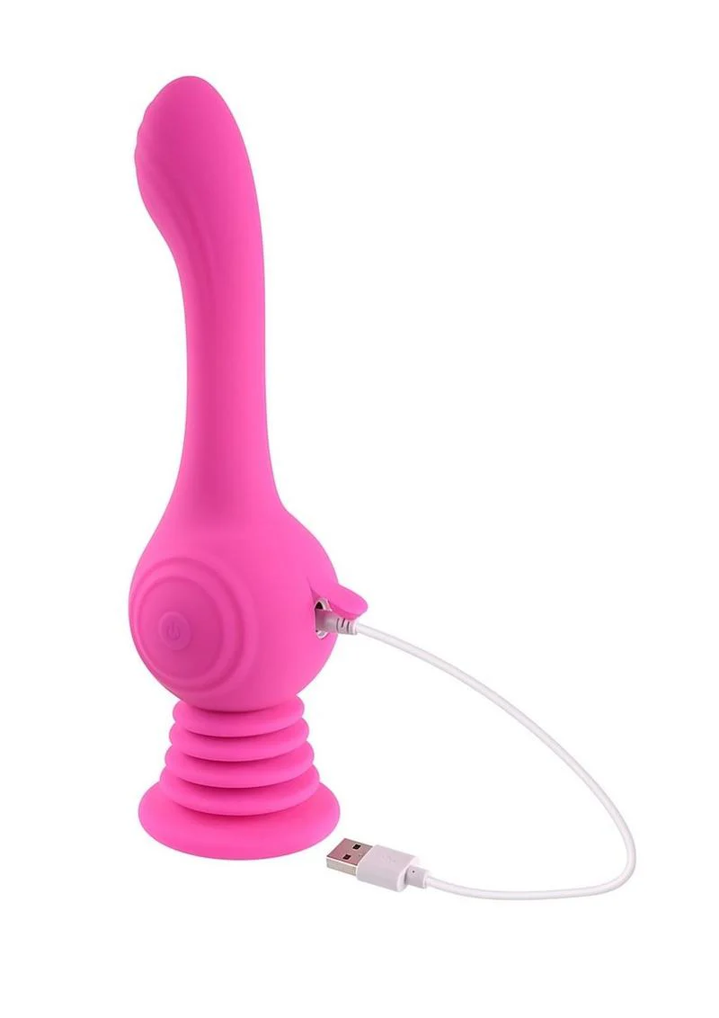 Gyro Vibe Rechargeable Silicone Vibrator with Suction Cup - Image 4