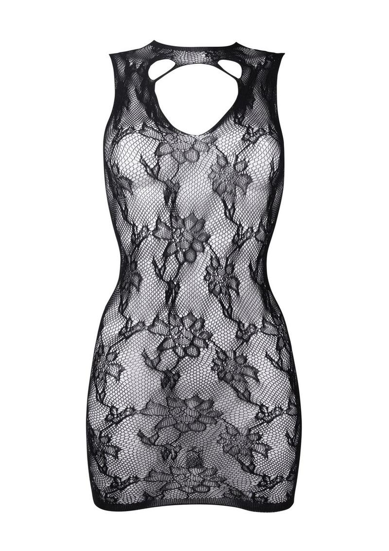 High Neck Lace Mini Dress - Image 3