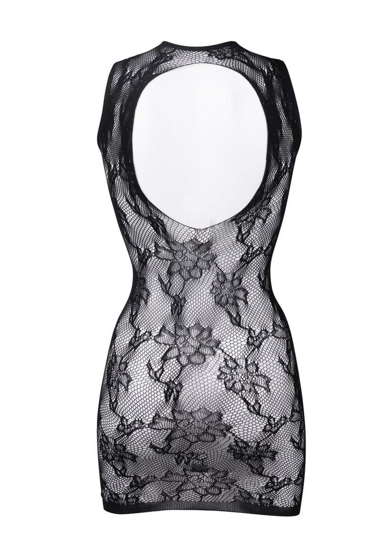 High Neck Lace Mini Dress - Image 4