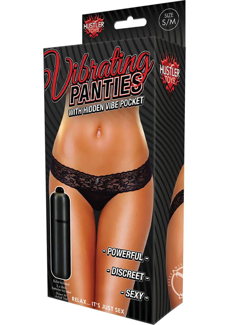 Hustler Toys Vibrating Panties Panty Vibe Lace Thong with Hidden Vibe Pocket - Image 2