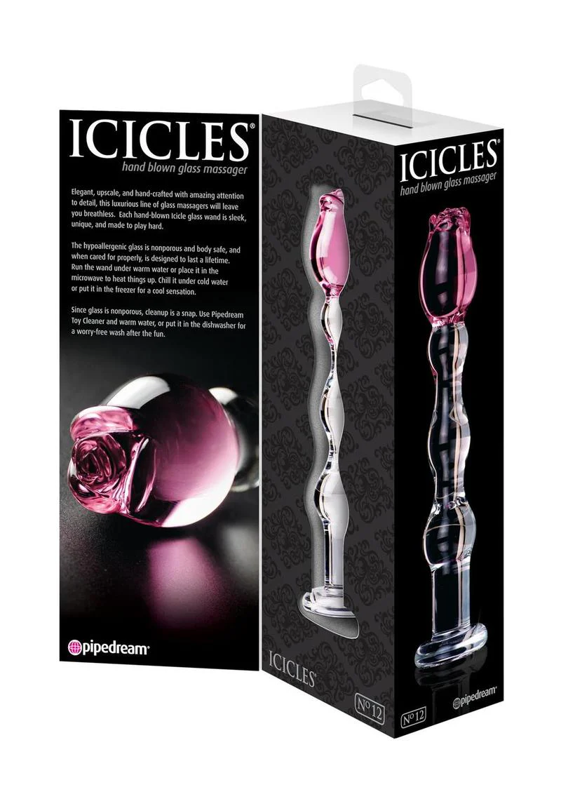 Icicles No. 12 Beaded Flower Glass Dildo - Image 2