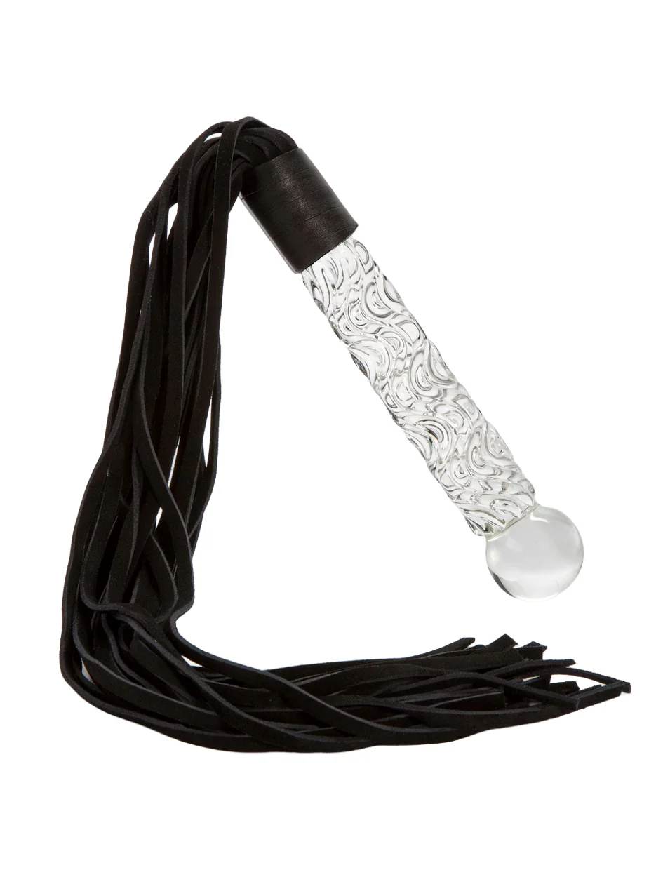 Icicles No. 38 Textured Glass Dildo with Flogger - Image 3