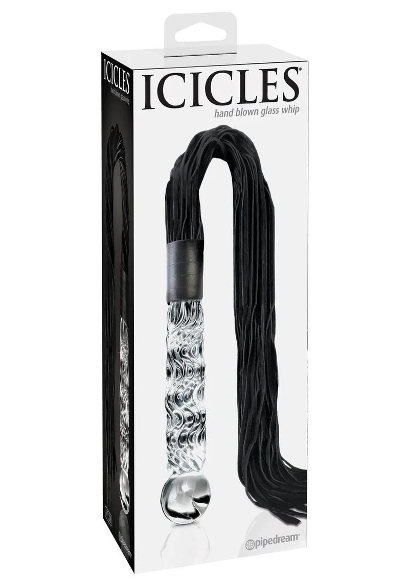 Icicles No. 38 Textured Glass Dildo with Flogger - Image 7