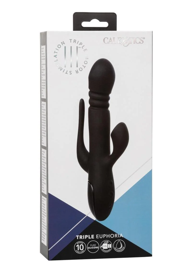 III Triple Euphoria Rechargeable Silicone Stimulating Vibrator - Image 2