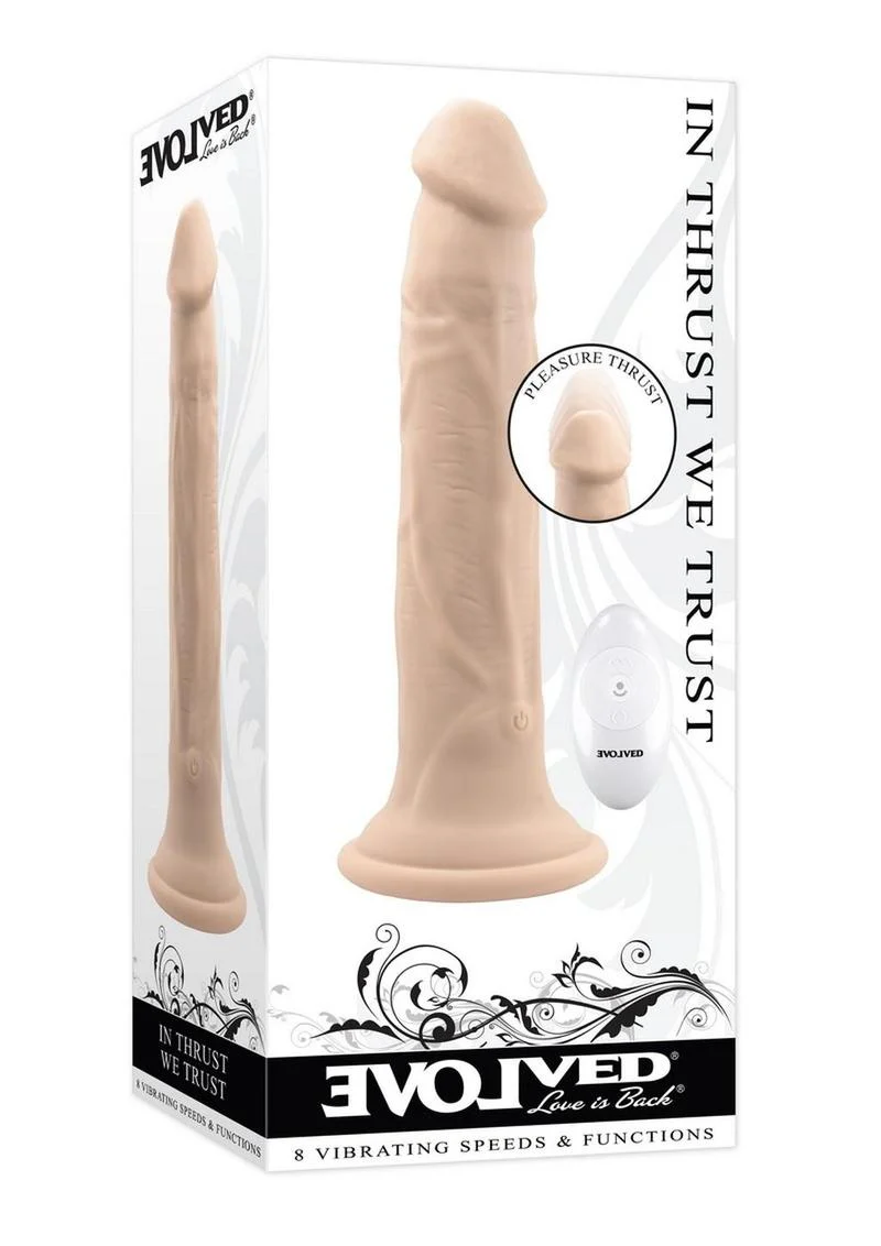 In Thrust We Trust Rechargeable Silicone Dildo with Remote - Image 3