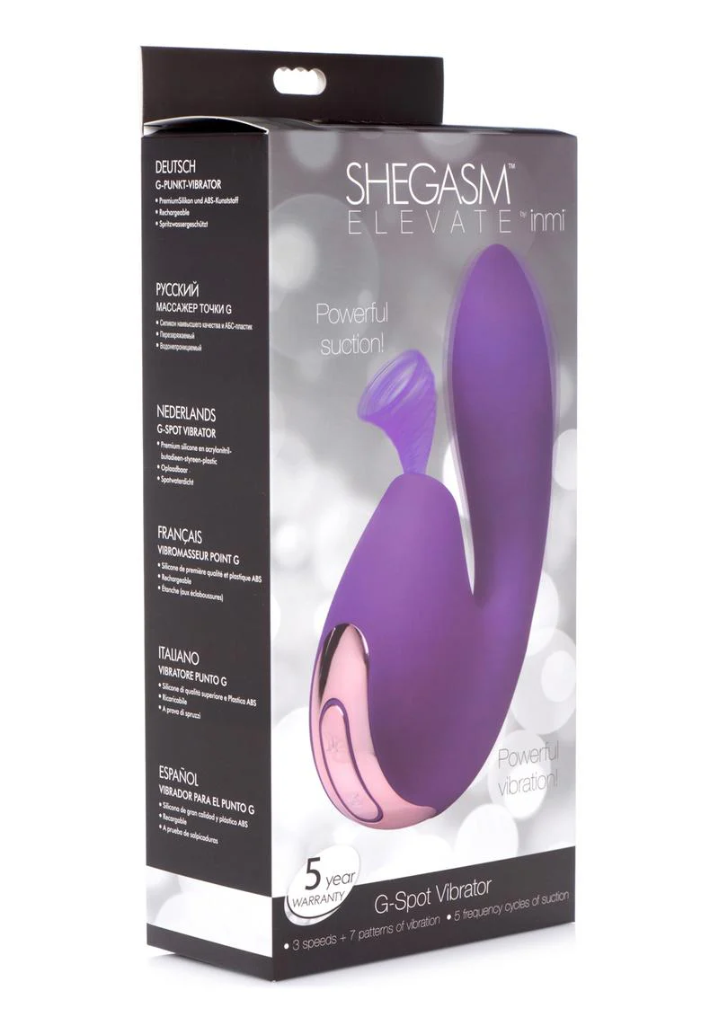 Inmi Shegasm Elevate G-Spot Silicone Rechargeable Vibrator with Clitoral Stimulator - Image 2