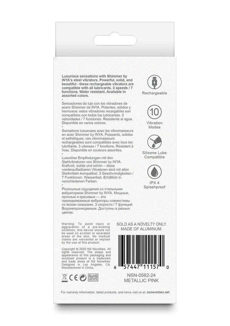 Inya Shimmer Rechargeable Steel Vibrator - Image 9