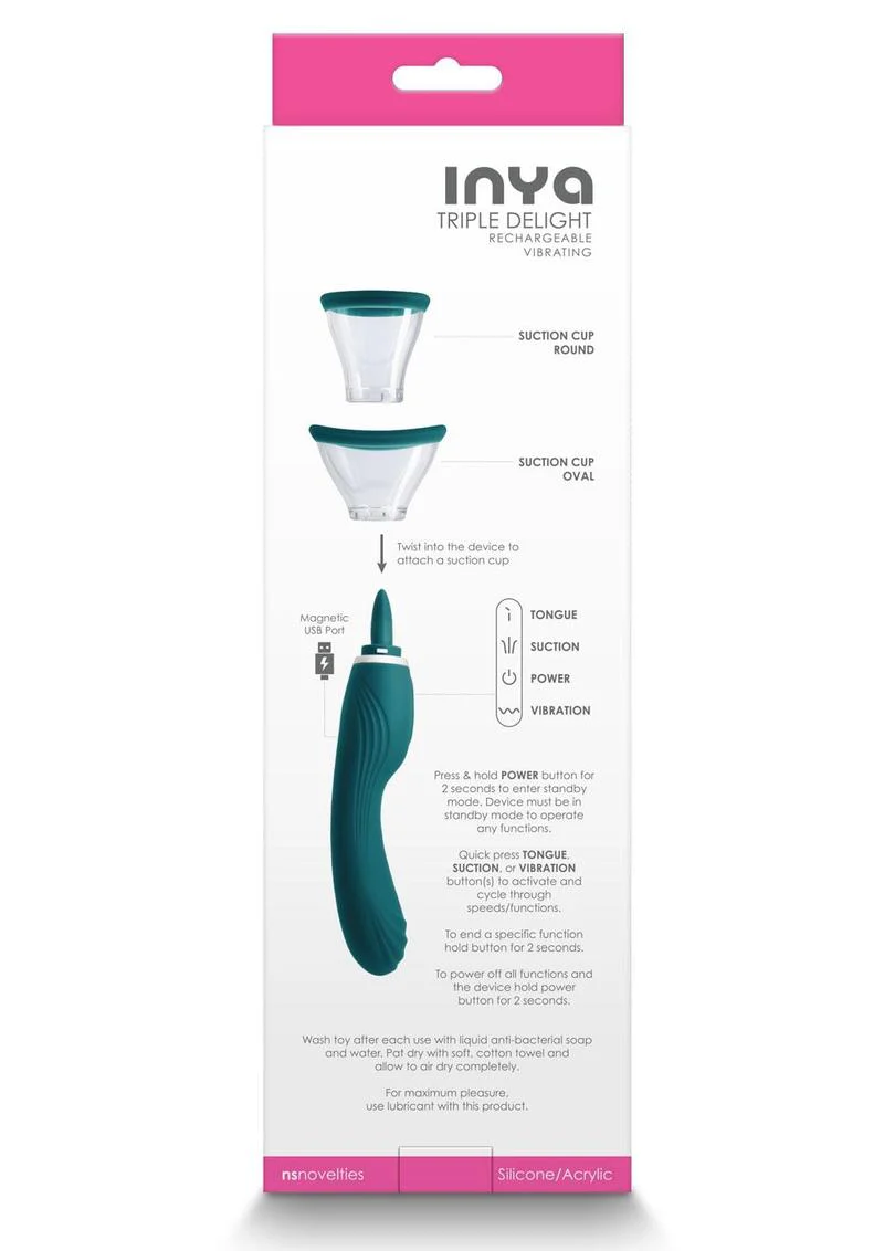Inya Triple Delight Rechargeable Silicone Vibrator - Image 6
