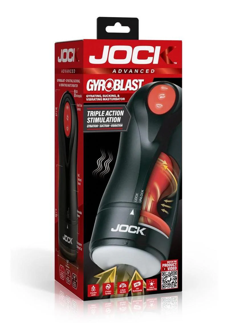 Jock Gyroblast Gyrating, Sucking and Vibrating Rechargeable Masturbator - Image 2