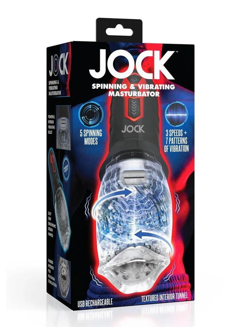 Jock Spinning and Vibrating Rechargeable Masturbator - Image 2