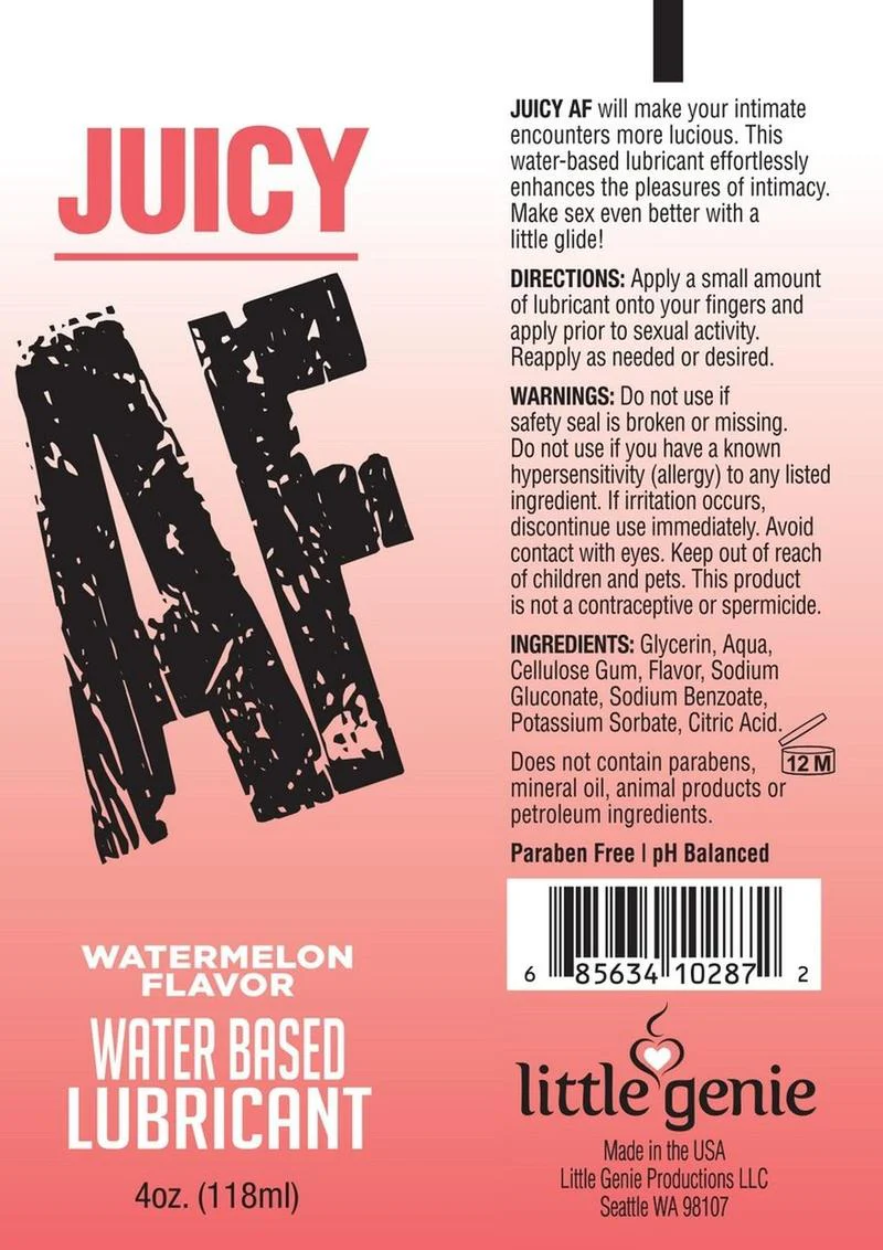 Juicy AF Water Based Flavored Lubricant Watermelon - Image 2