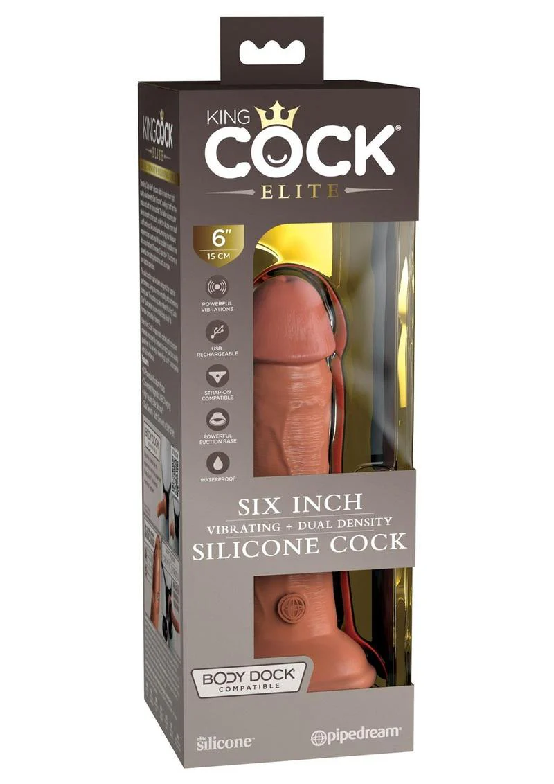 King Cock Elite Dual Density Vibrating Rechargeable Silicone Dildo - Image 3