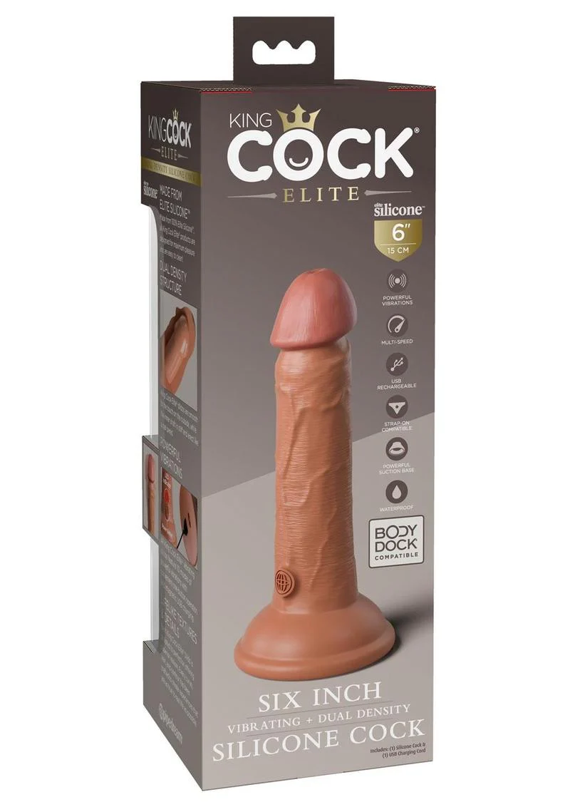 King Cock Elite Dual Density Vibrating Rechargeable Silicone Dildo - Image 5