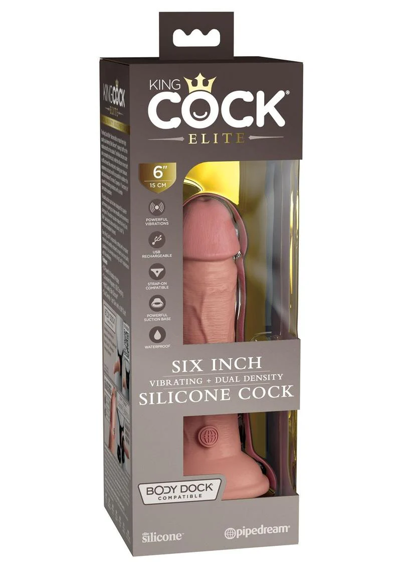 King Cock Elite Dual Density Vibrating Rechargeable Silicone Dildo - Image 6