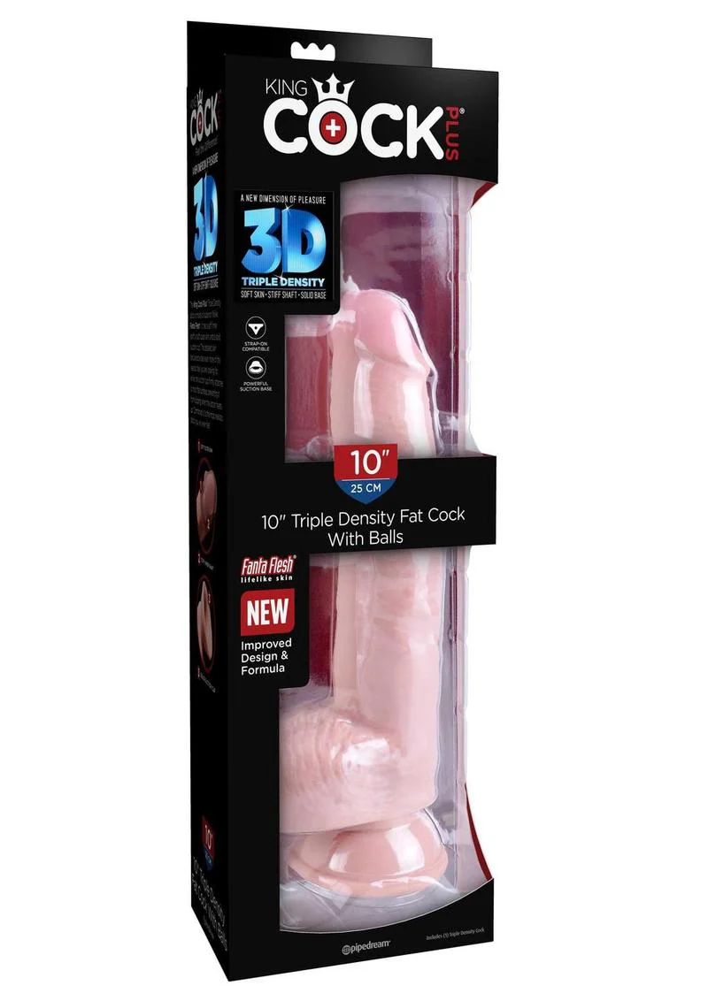 King Cock Plus Triple Density Fat Dildo with Balls - Image 2