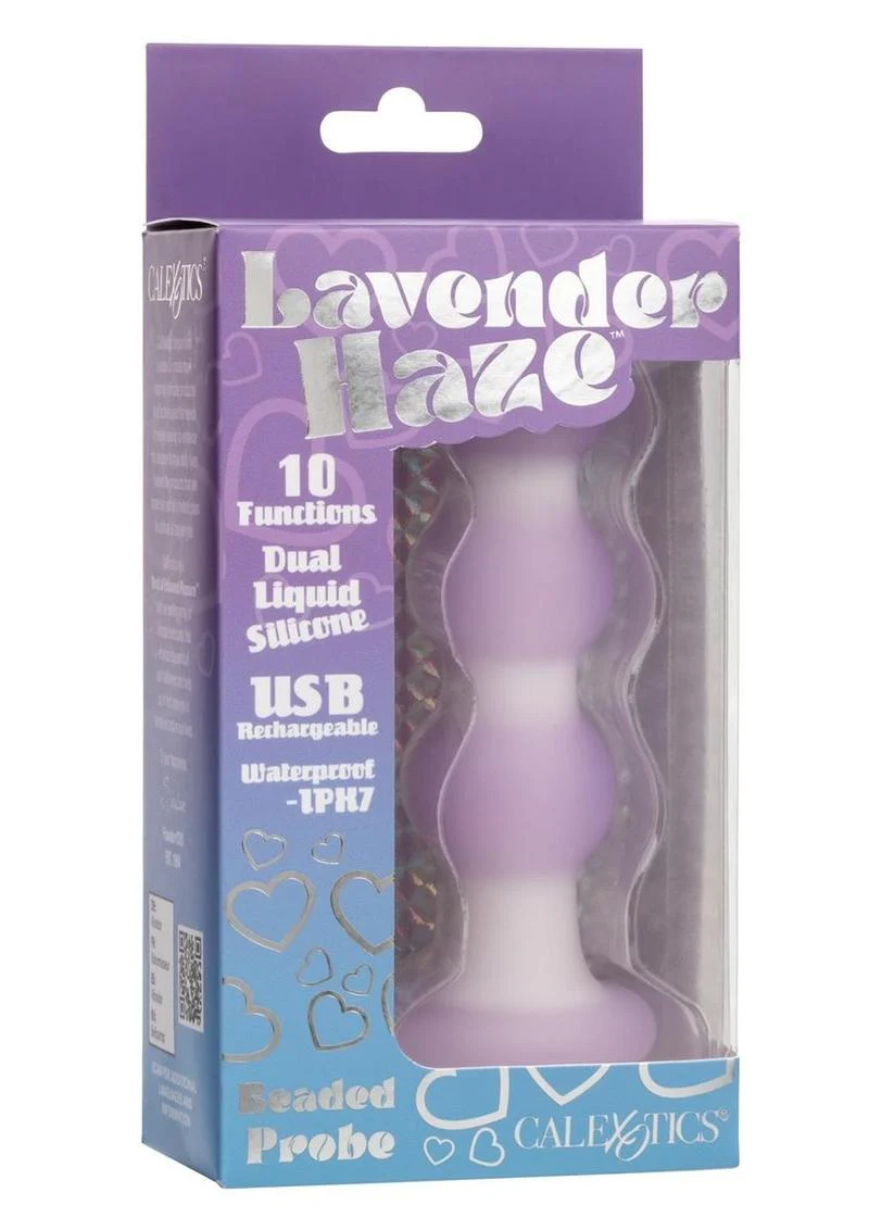 Lavender Haze Beaded Probe Silicone Rechargeable Anal Plug - Image 2