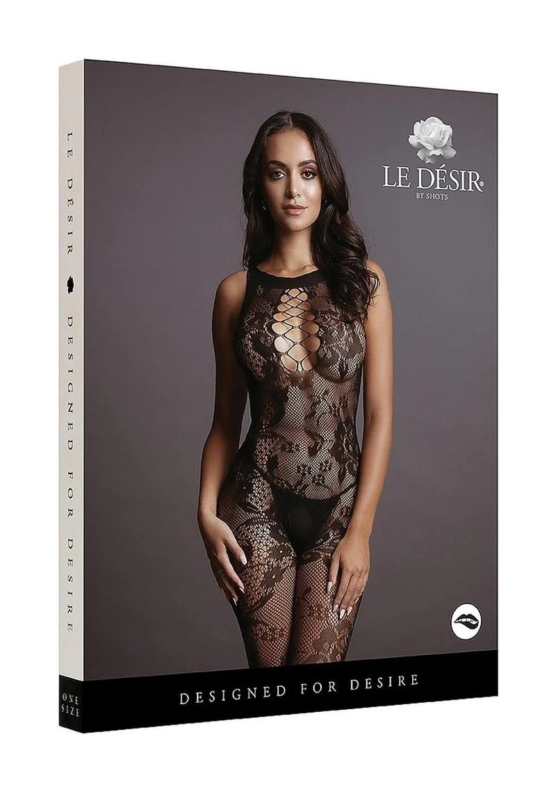 Le Desir Criss Cross Neck Bodystocking - Image 3