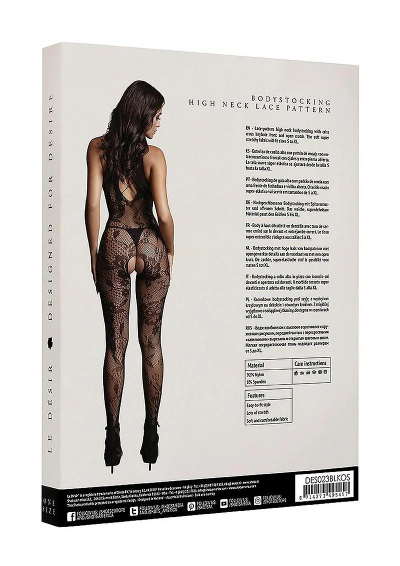Le Desir Criss Cross Neck Bodystocking - Image 5
