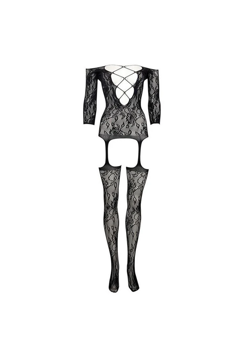 Le Desir Criss Cross Neck Bodystocking - Image 8