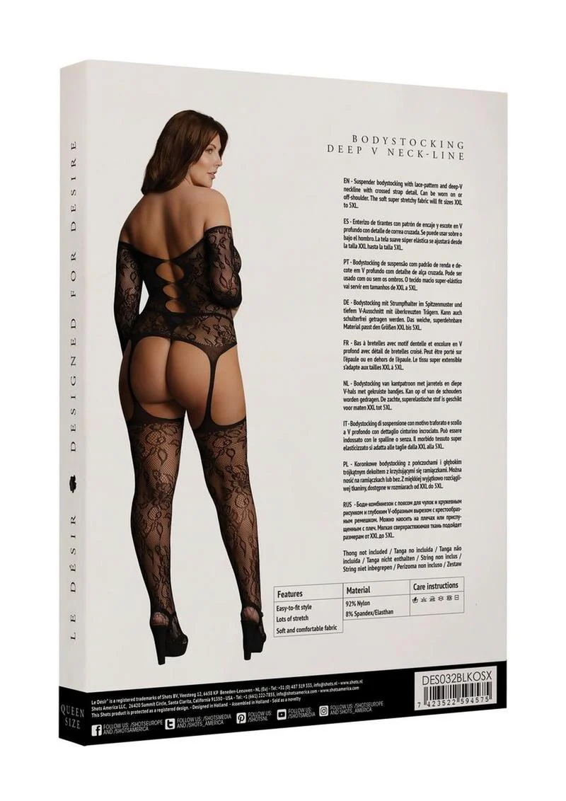 Le Desir Duo Net High Neck Bodystocking - Image 4