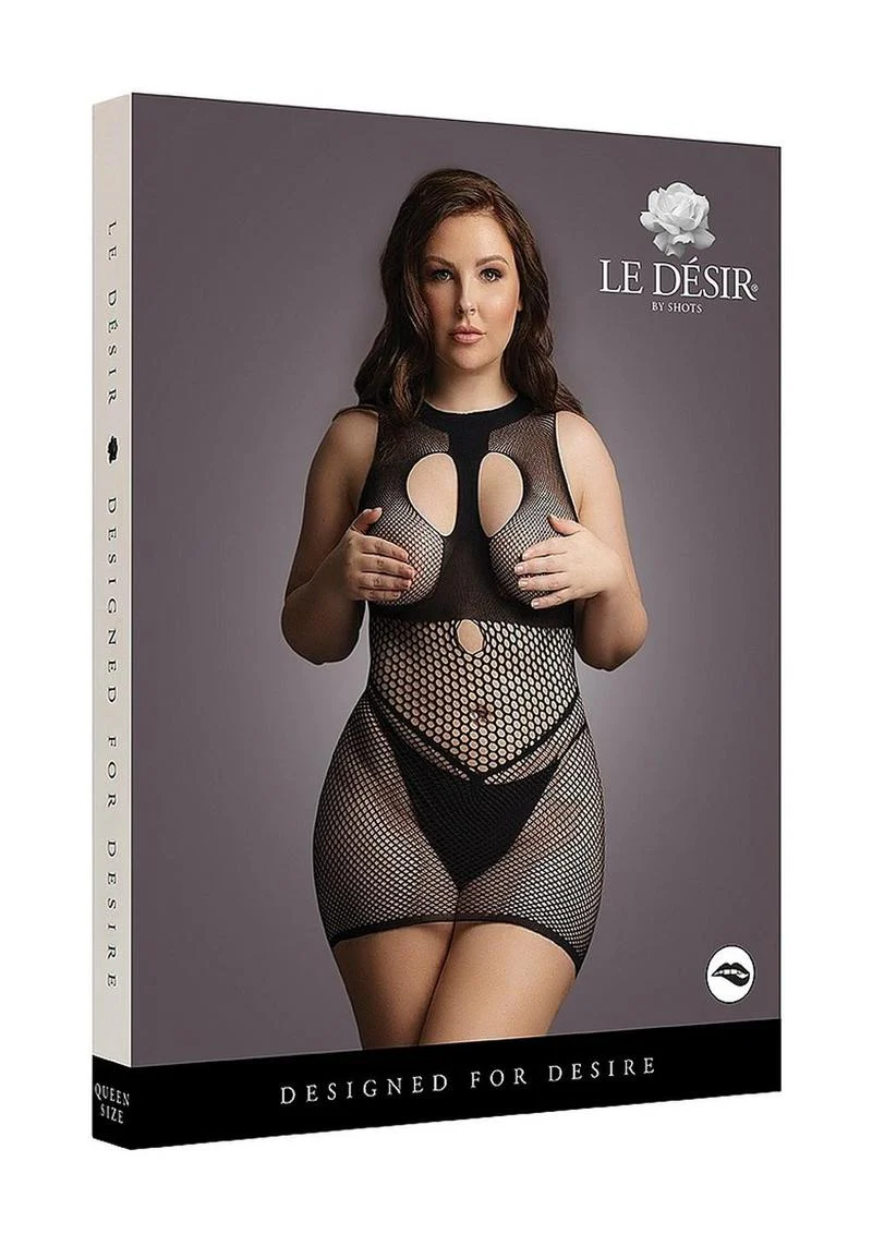 Le Desir Duo Net Open Cup Mini Dress - Image 3