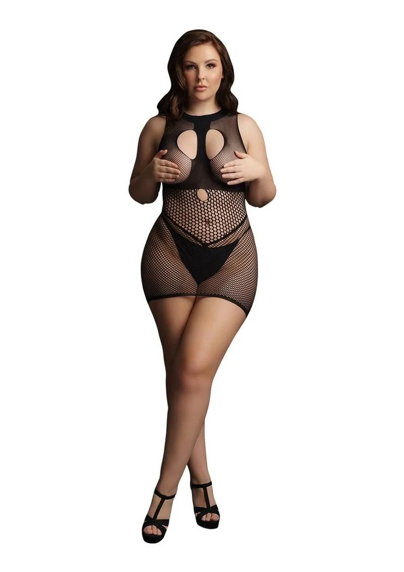 Le Desir Duo Net Open Cup Mini Dress - Image 4