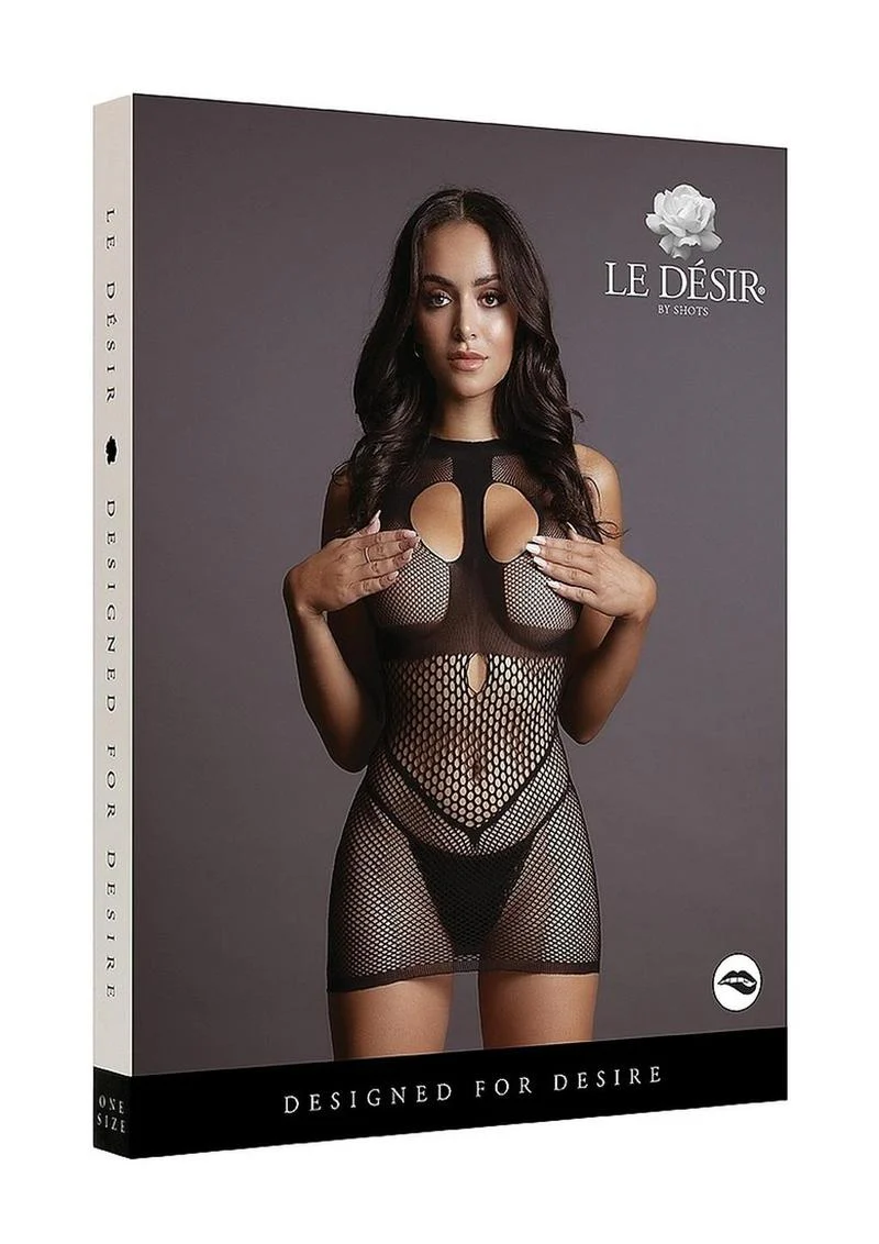 Le Desir Duo Net Open Cup Mini Dress - Image 6