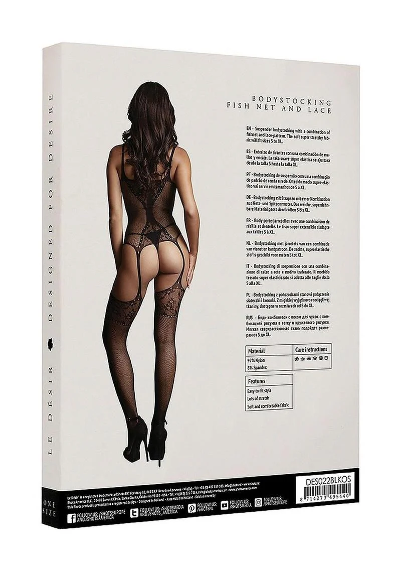 Le Desir Fishnet and Lace Bodystocking - Image 12