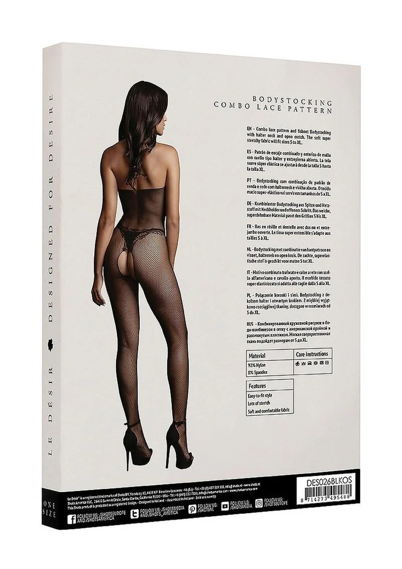Le Desir Fishnet and Lace Bodystocking - Image 8