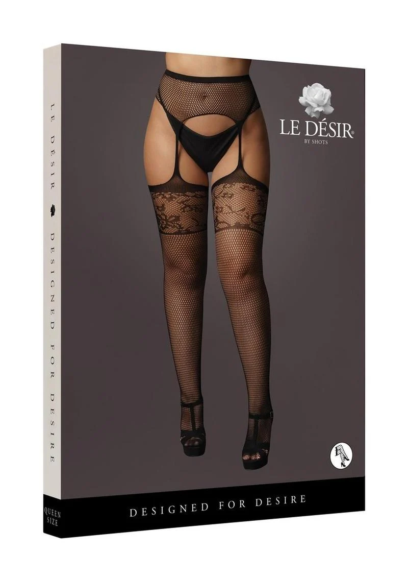 Le Desir Garterbelt Stockings with Lace Top - Image 2