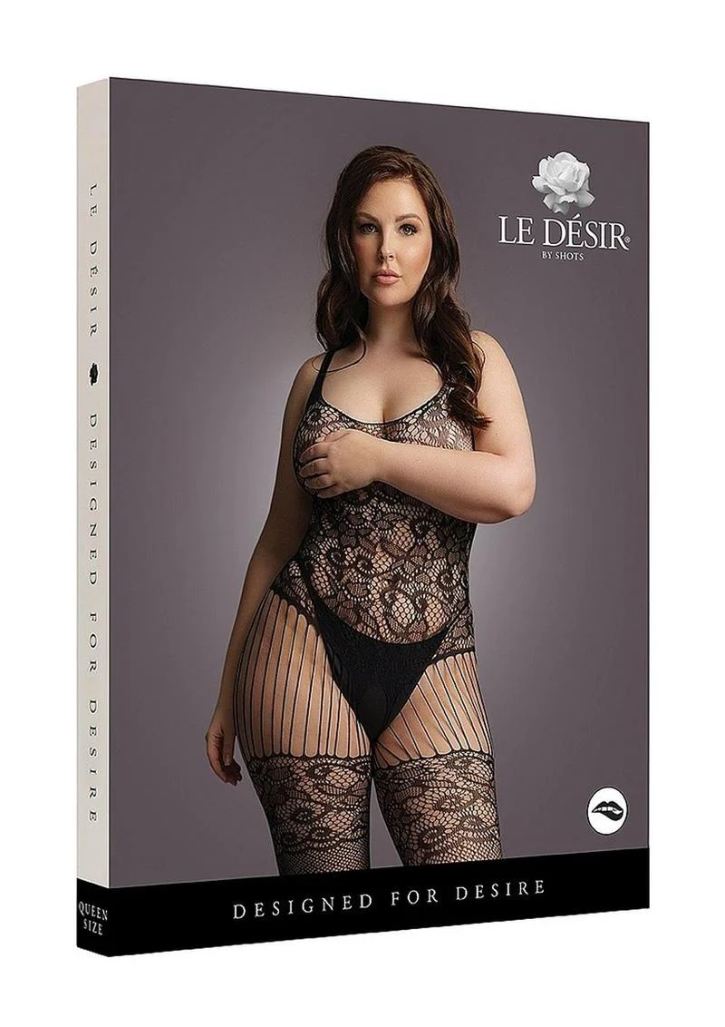 Le Desir Lace and Fishnet Bodystocking - Image 3