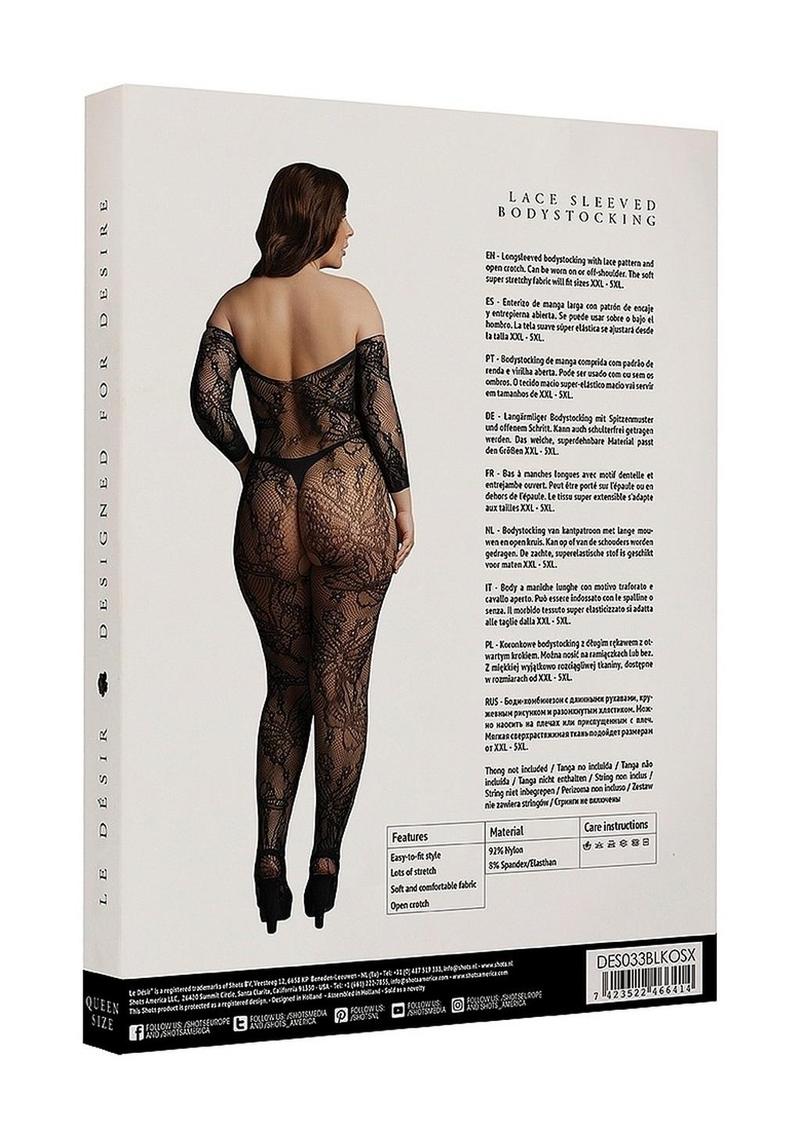 Le Desir Lace Sleeved Bodystocking - Image 5