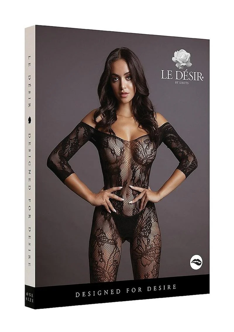 Le Desir Lace Sleeved Bodystocking - Image 6