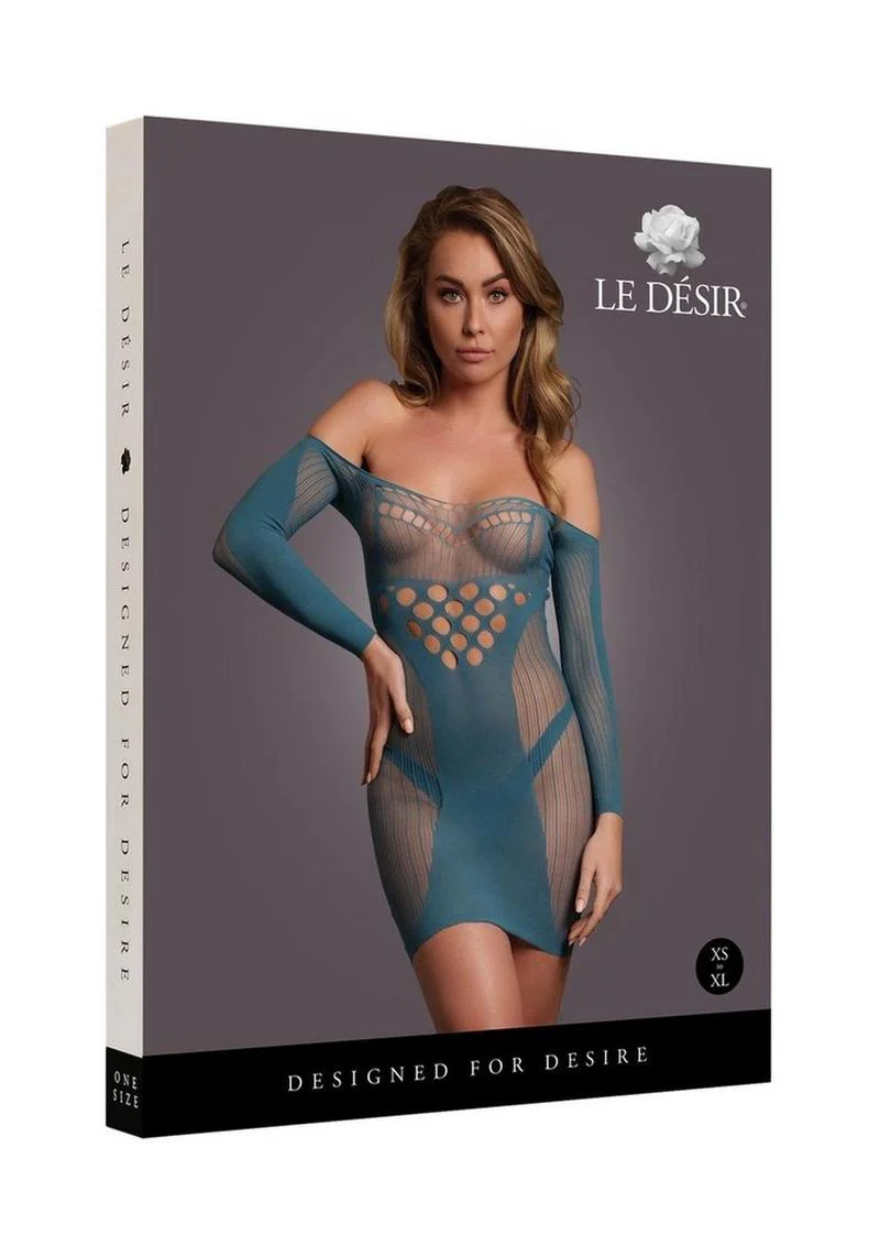 Le Desir Long Sleeved Net Mini Dress - Image 6