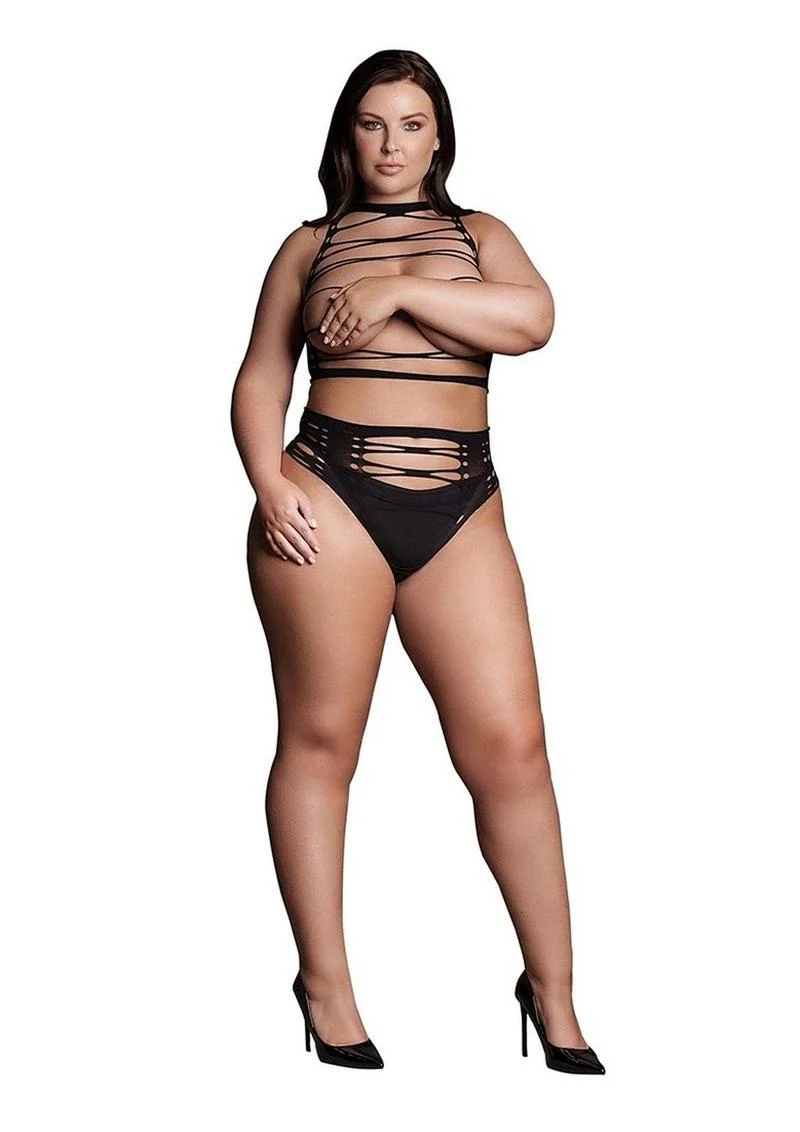 Le Desir Shade Helike Xlv Two Piece with Open Cups, Crop Top and Pantie - Image 2