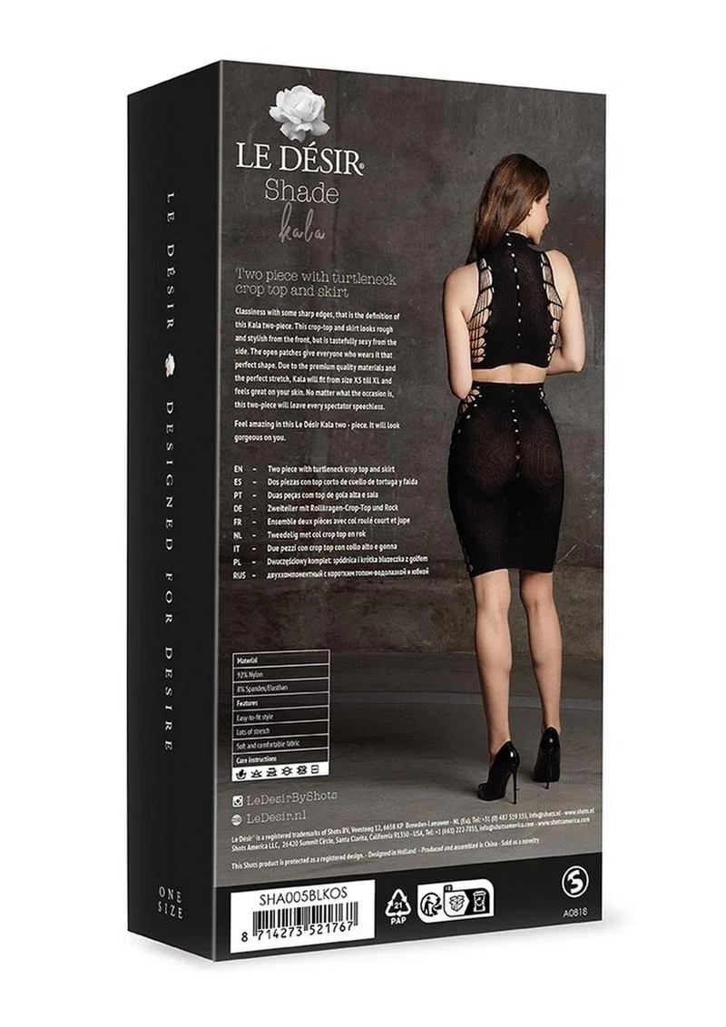 Le Desir Shade Kala Xxxvii Two Piece with Turtleneck, Crop Top and Skirt - Image 5