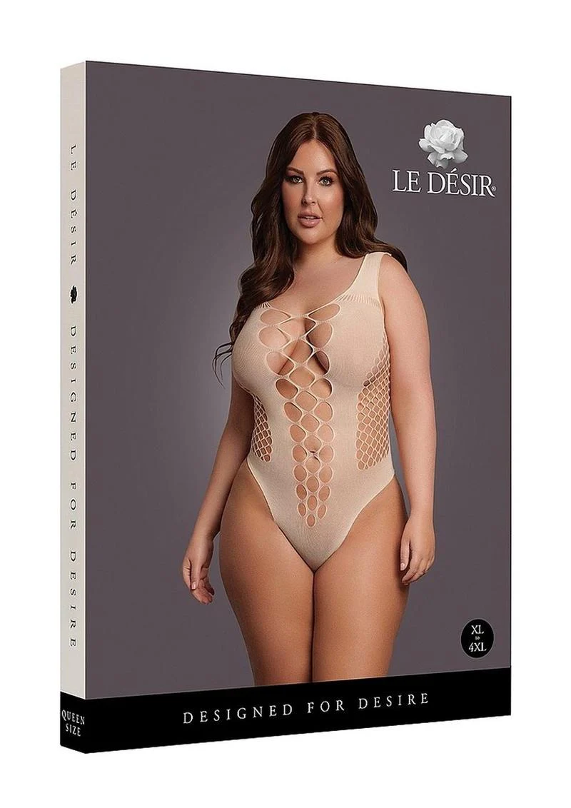 Le Desir V-Neck Teddy with Opaque Panels - Image 7
