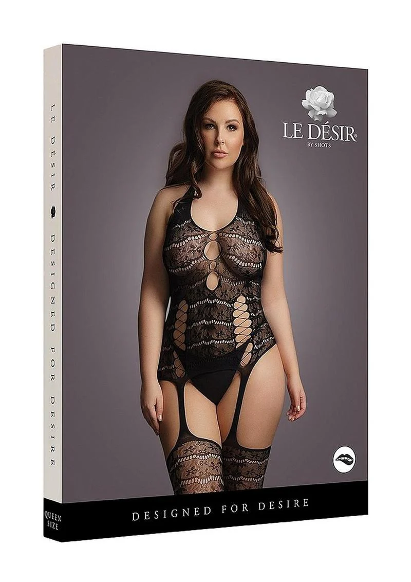 Le Desire Lace Suspender Bodystocking - Image 3