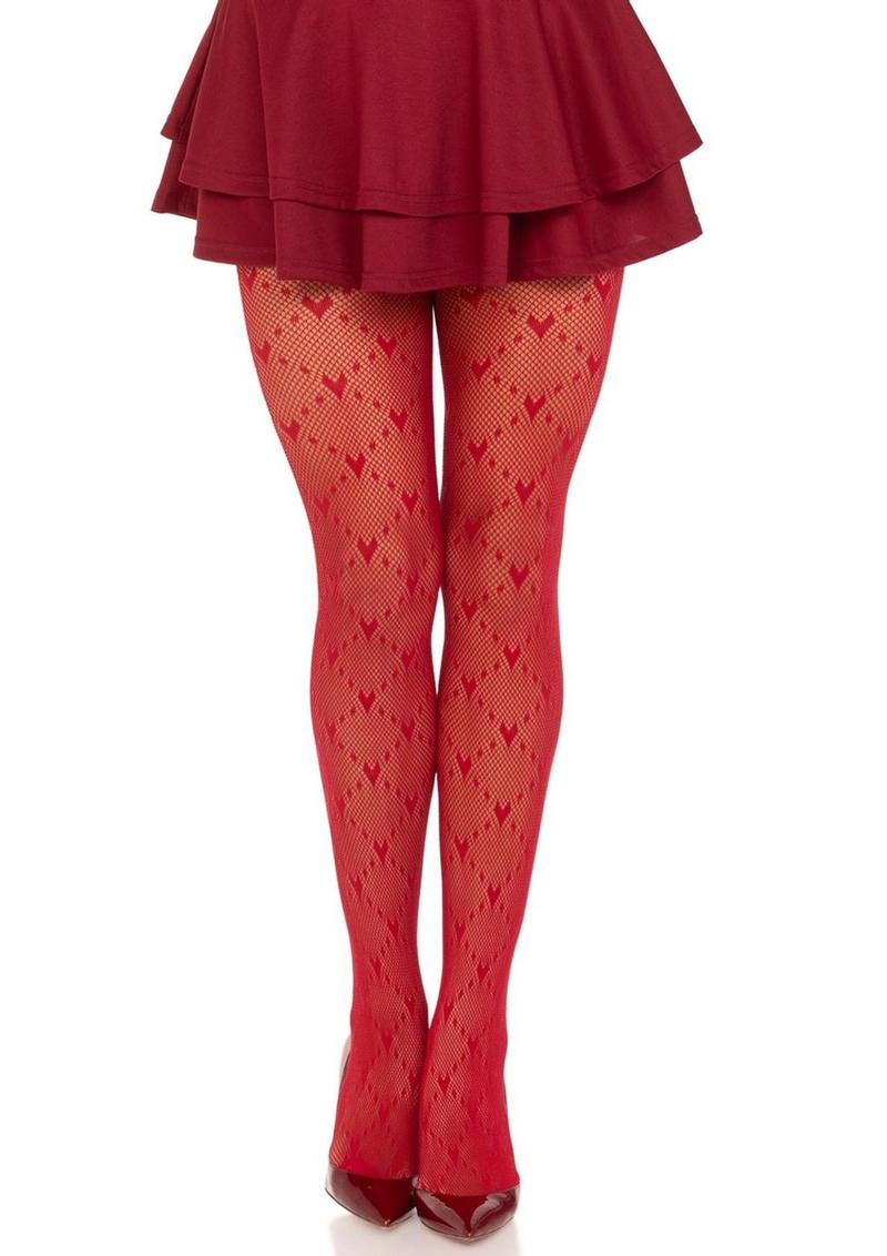 Leg Avenue Love Struck Heart Net Tights - Image 2