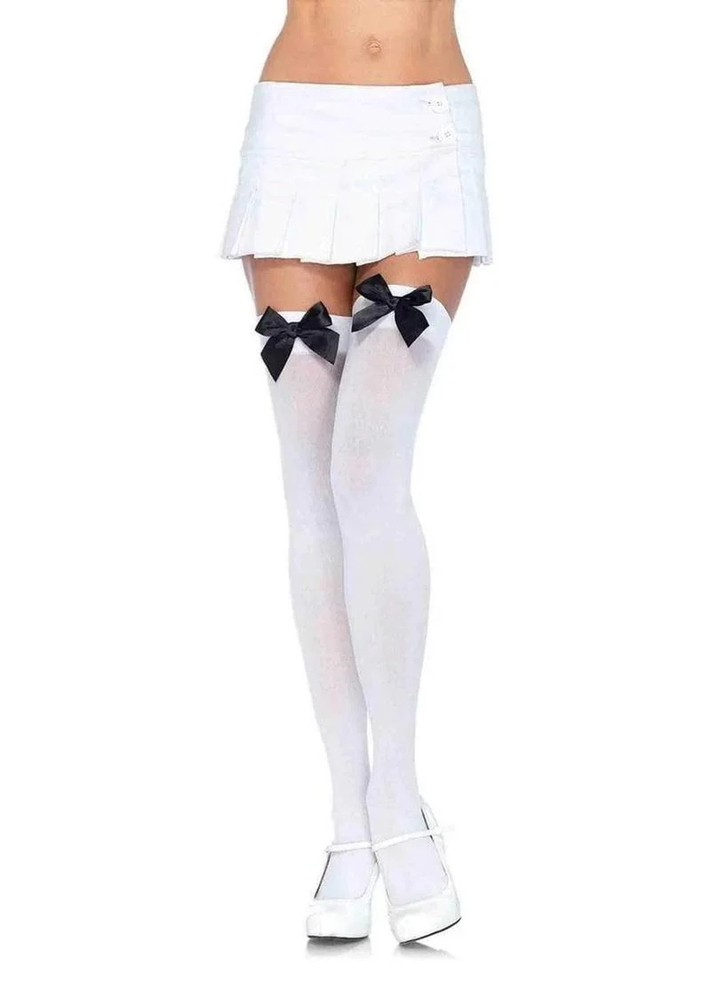 Leg Avenue Nylon Over The Knee with Bow