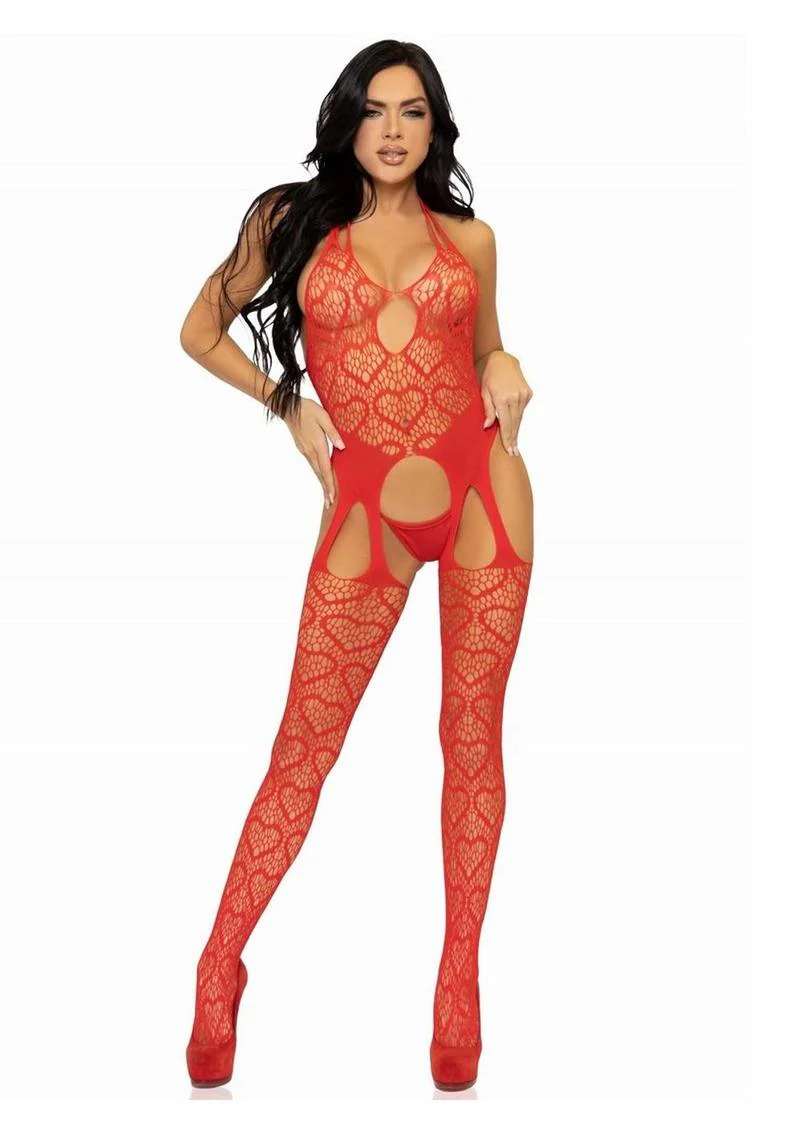 Leg Avenue Seamless Heart Net Suspender Bodystocking - Image 8