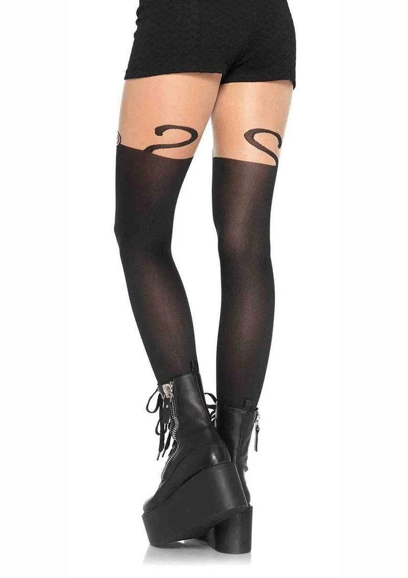 Leg Avenue Spandex Monkey Business Opaque Pantyhose with Curvy Tail - Image 2
