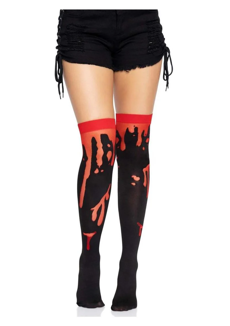 Leg Avenue Splatter Thigh Highs - Image 2