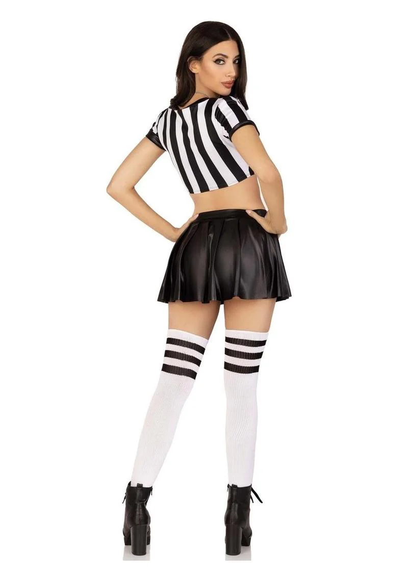 "Leg Avenue Time Out Ref Crop Top, Pleated Skirt, and Whistle" - Image 13