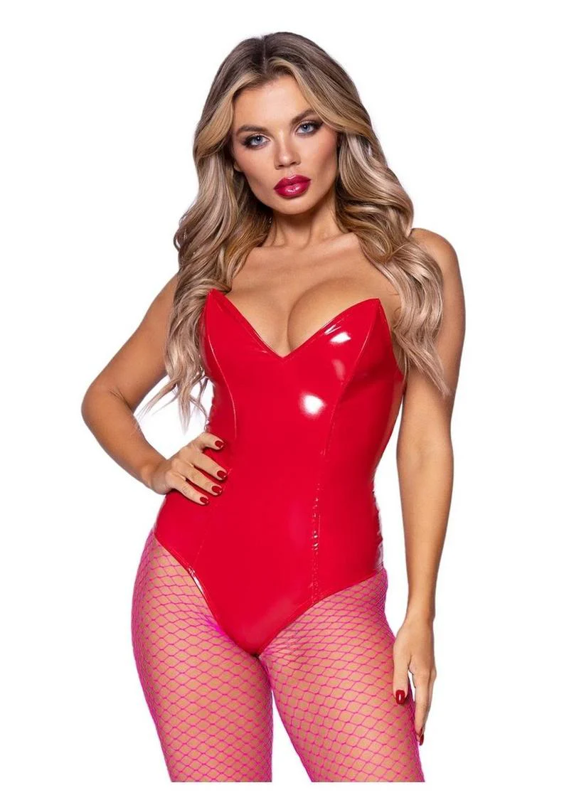 Leg Avenue Vinyl Boned Bodysuit - Image 5