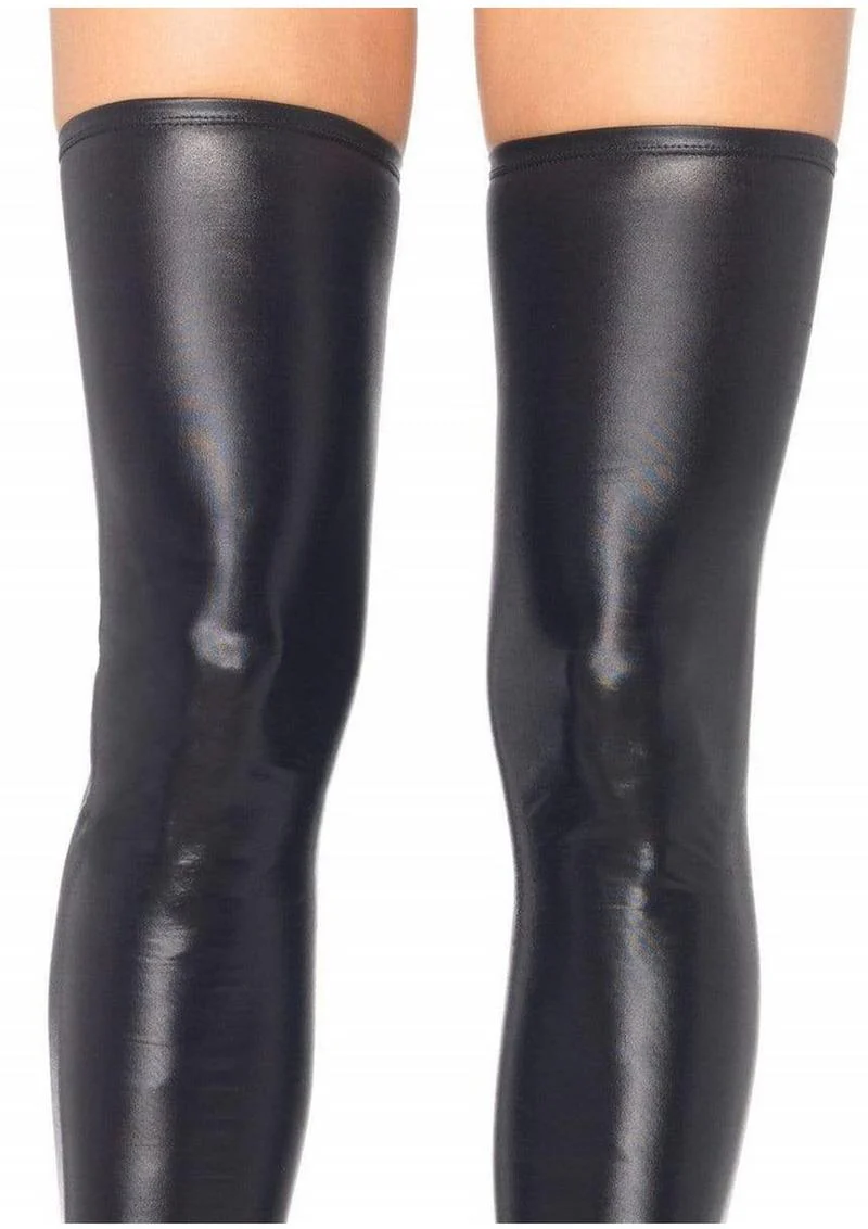 Leg Avenue Wet Look Thigh Highs - Image 4